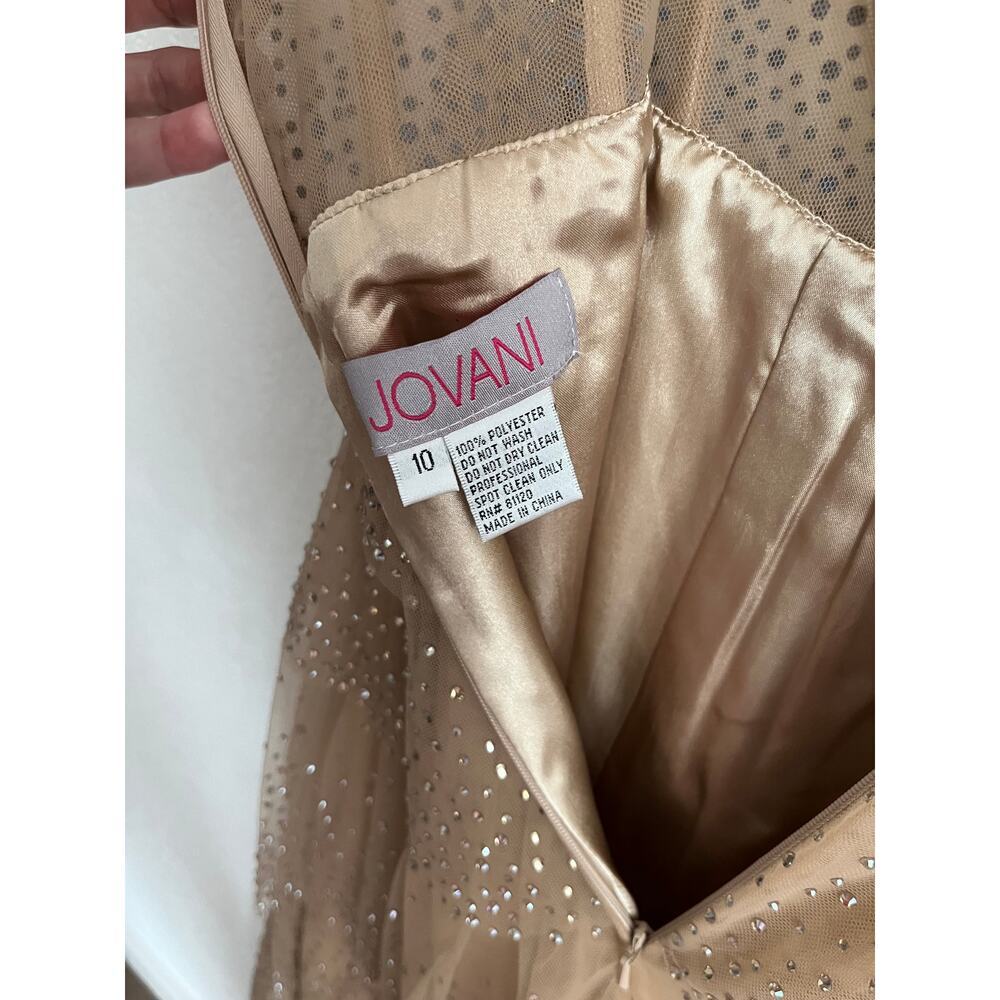 Jovani Rhinestone Corset Mesh Tulle Ruffle Layered Gown NWT - Picture 8 of 8